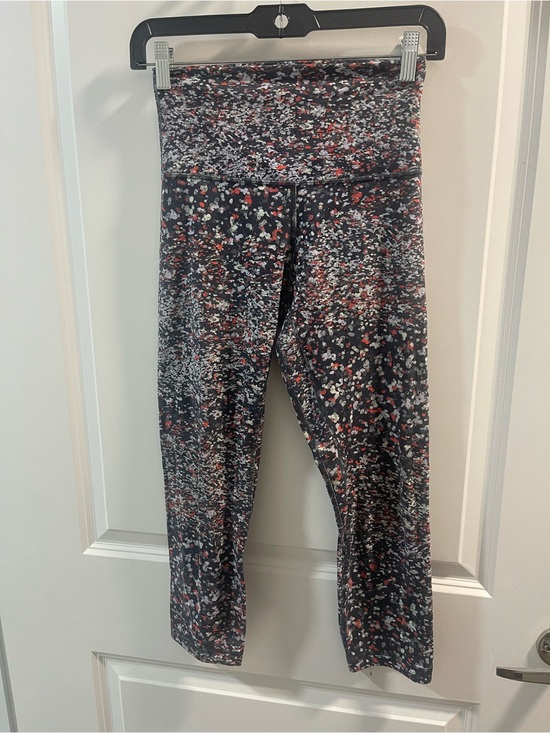 lululemon athletica Pants - lululemon athletica Black Leggings with Red & White Speckle Print